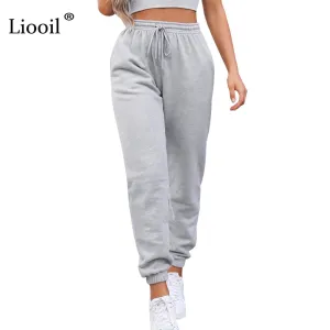 2021 Sexy High Waist Loose Fleece Sweatpants With Pocket Sizes S - L