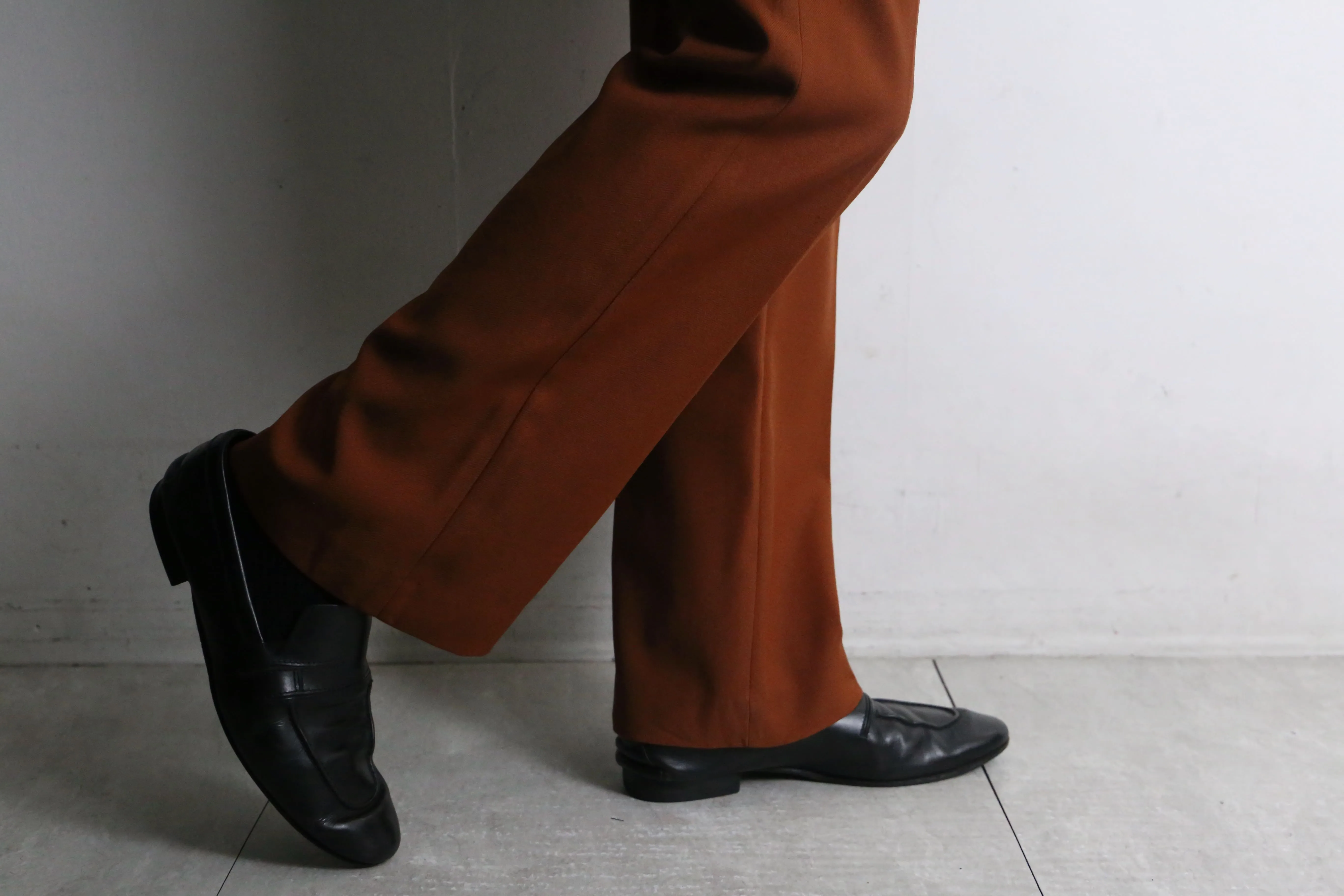 70’s brown color straight flare pants