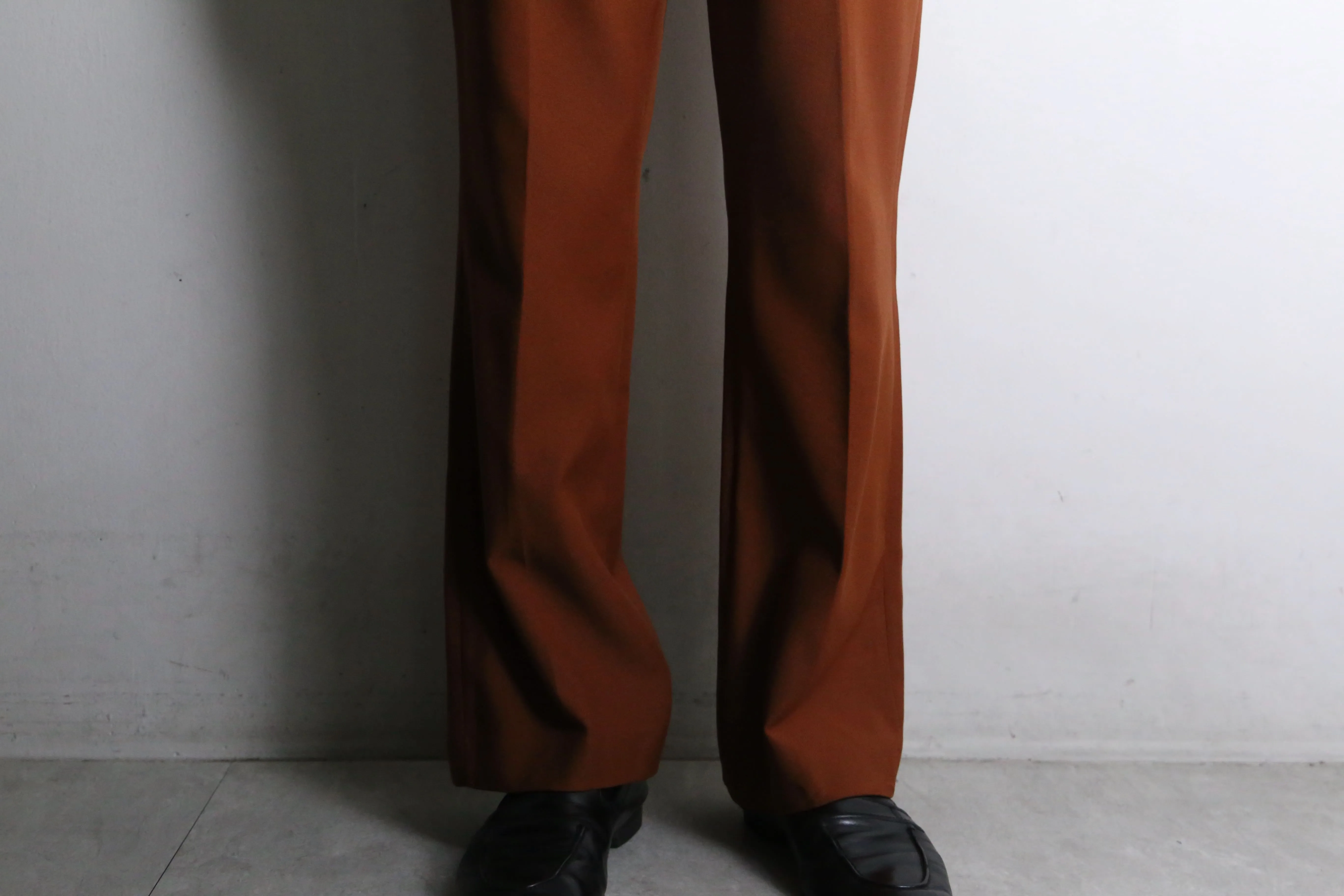 70’s brown color straight flare pants