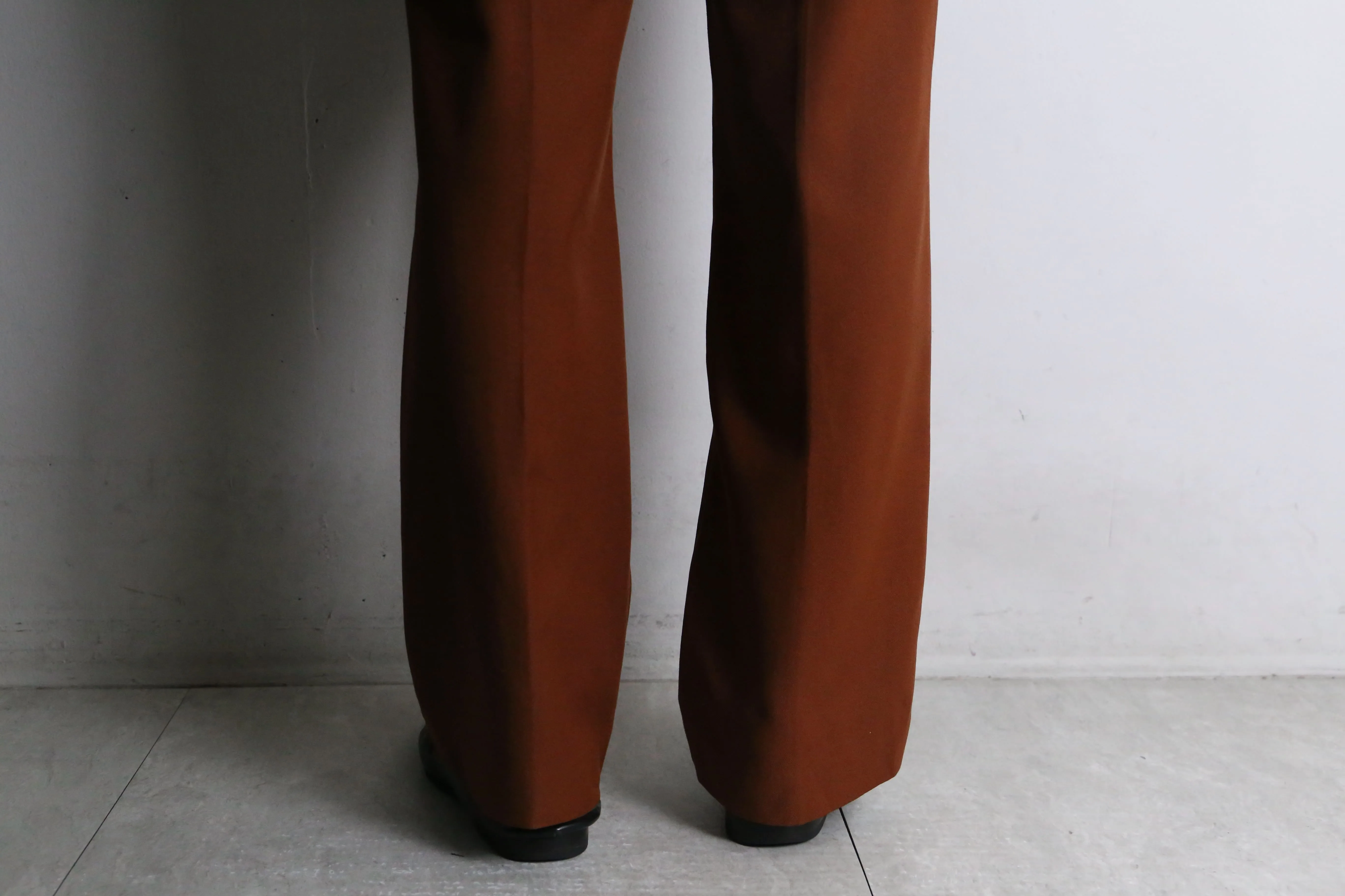 70’s brown color straight flare pants