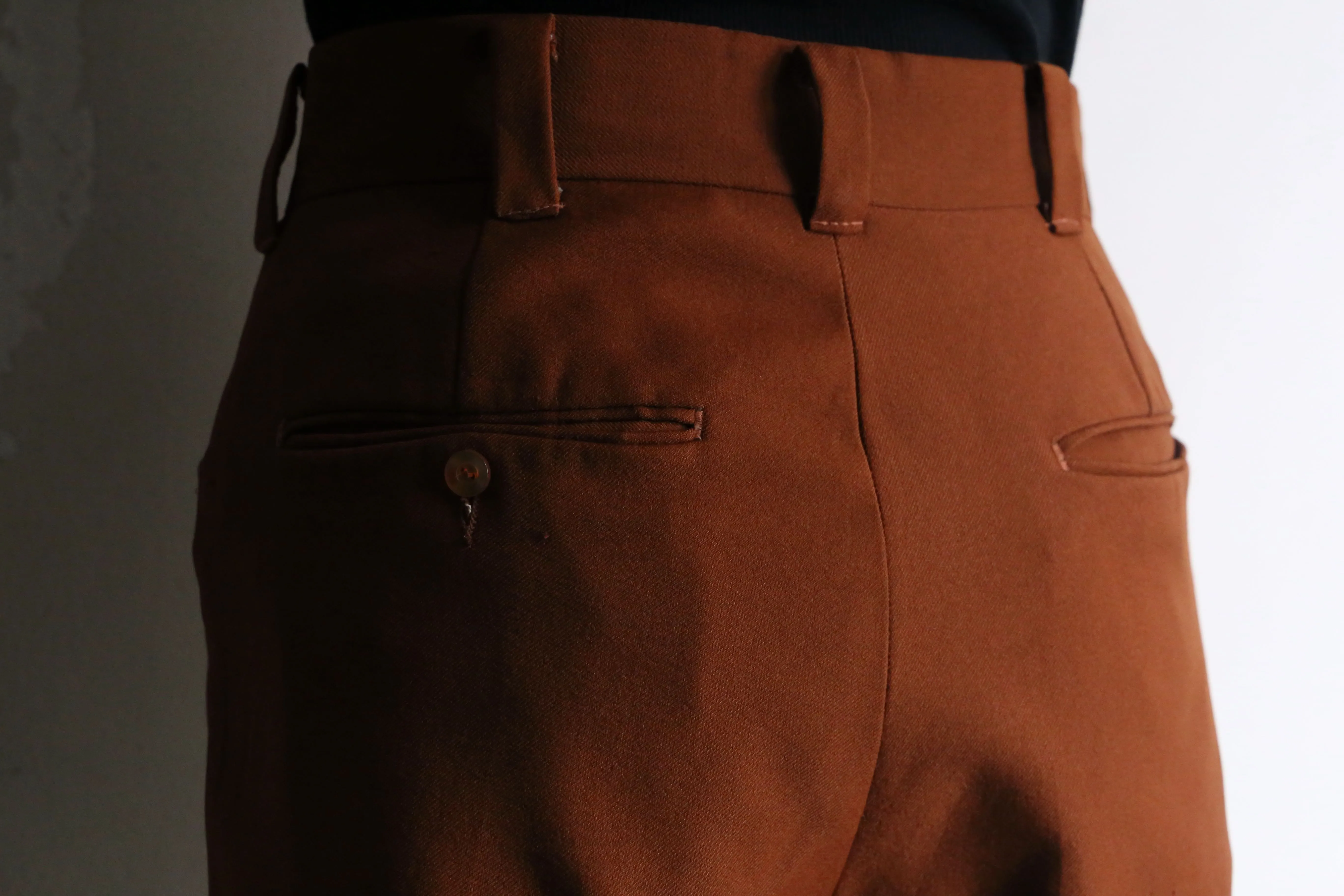 70’s brown color straight flare pants