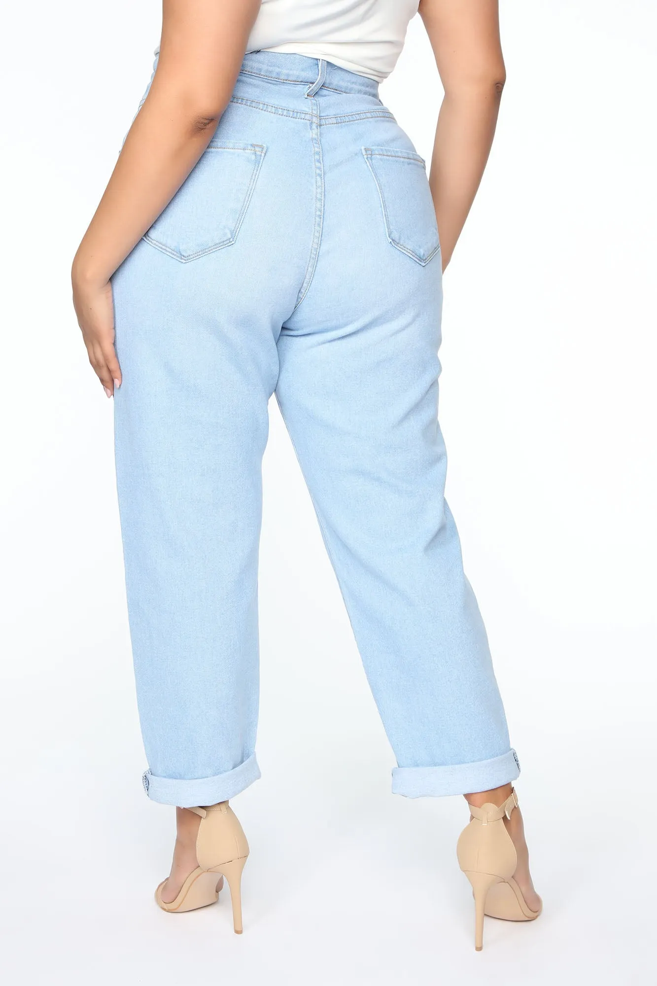 Affair Of The Heart Mom Jeans - Light Blue Wash