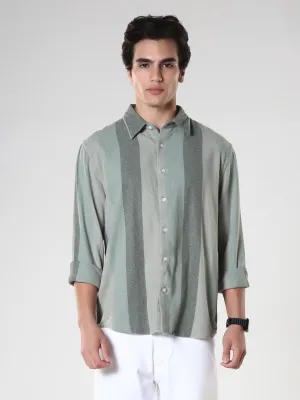 Ambuel - Striped Regular Shirt - Green