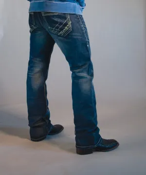 B Tuff Mens Blue Cotton Denim Jeans Strong Faded Torque 38 LG