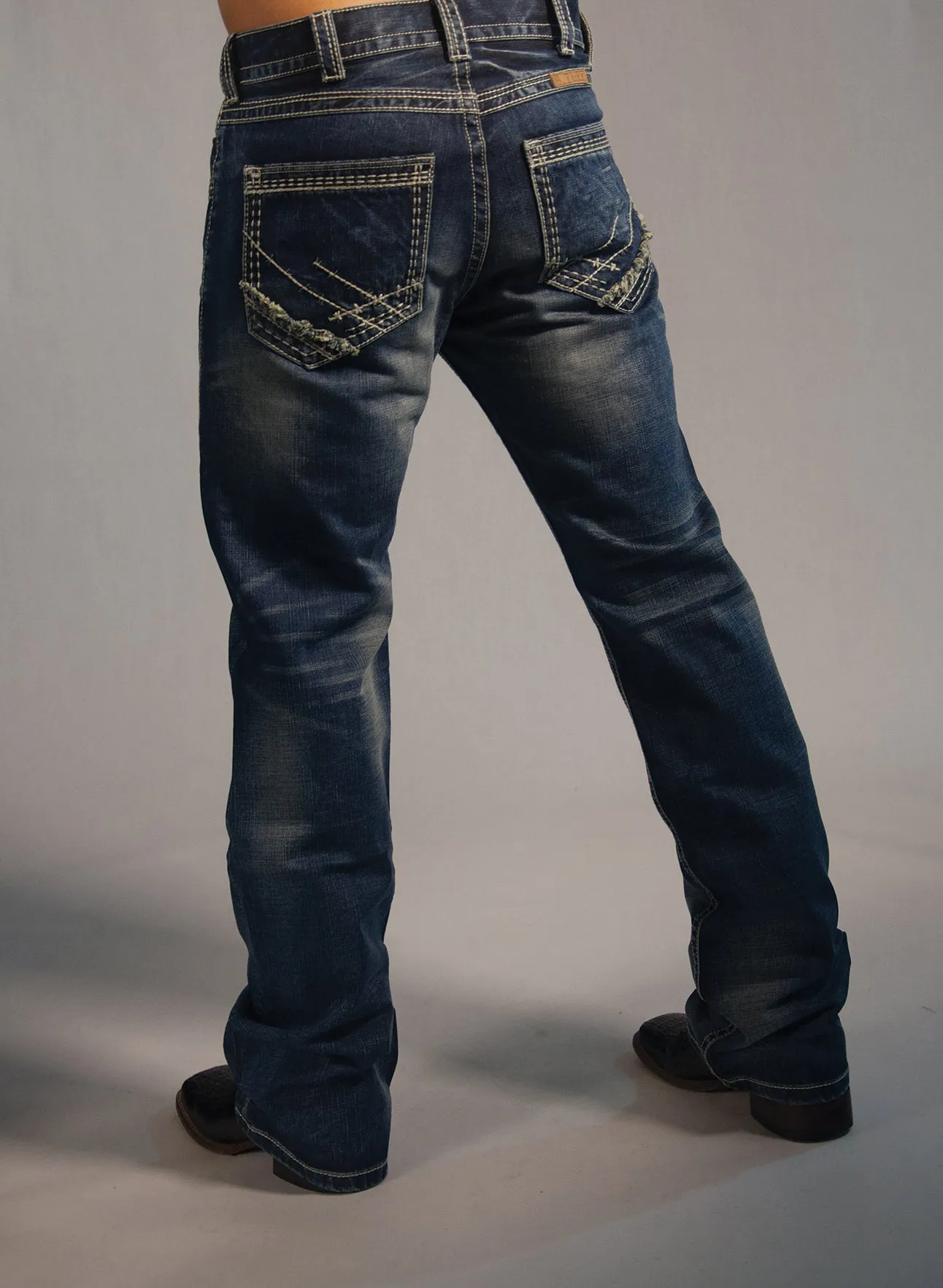 B Tuff Mens Blue Cotton Denim Jeans Strong Faded Torque 38 LG