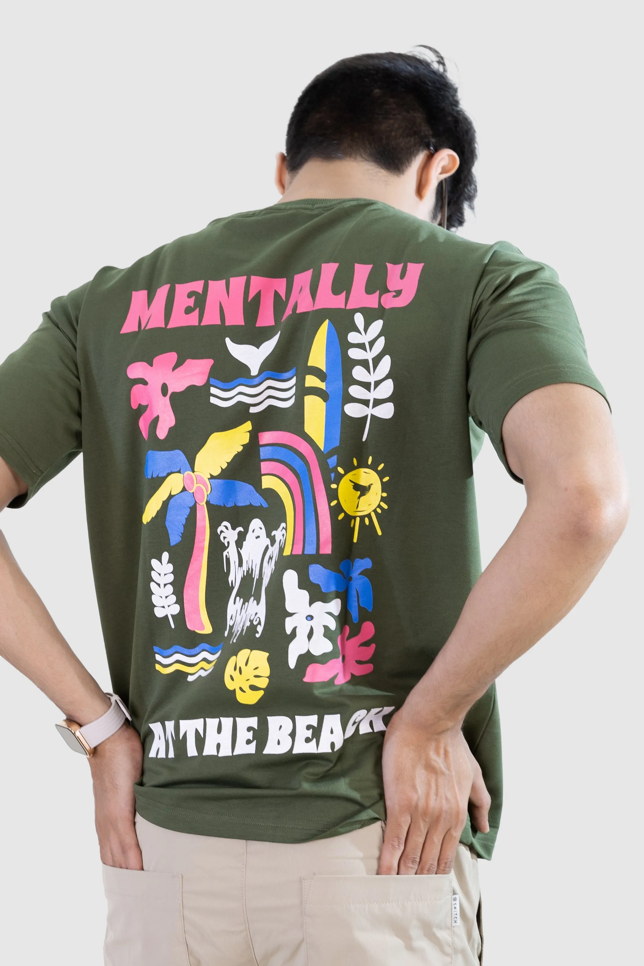 Beach head T-shirt: Olive Green