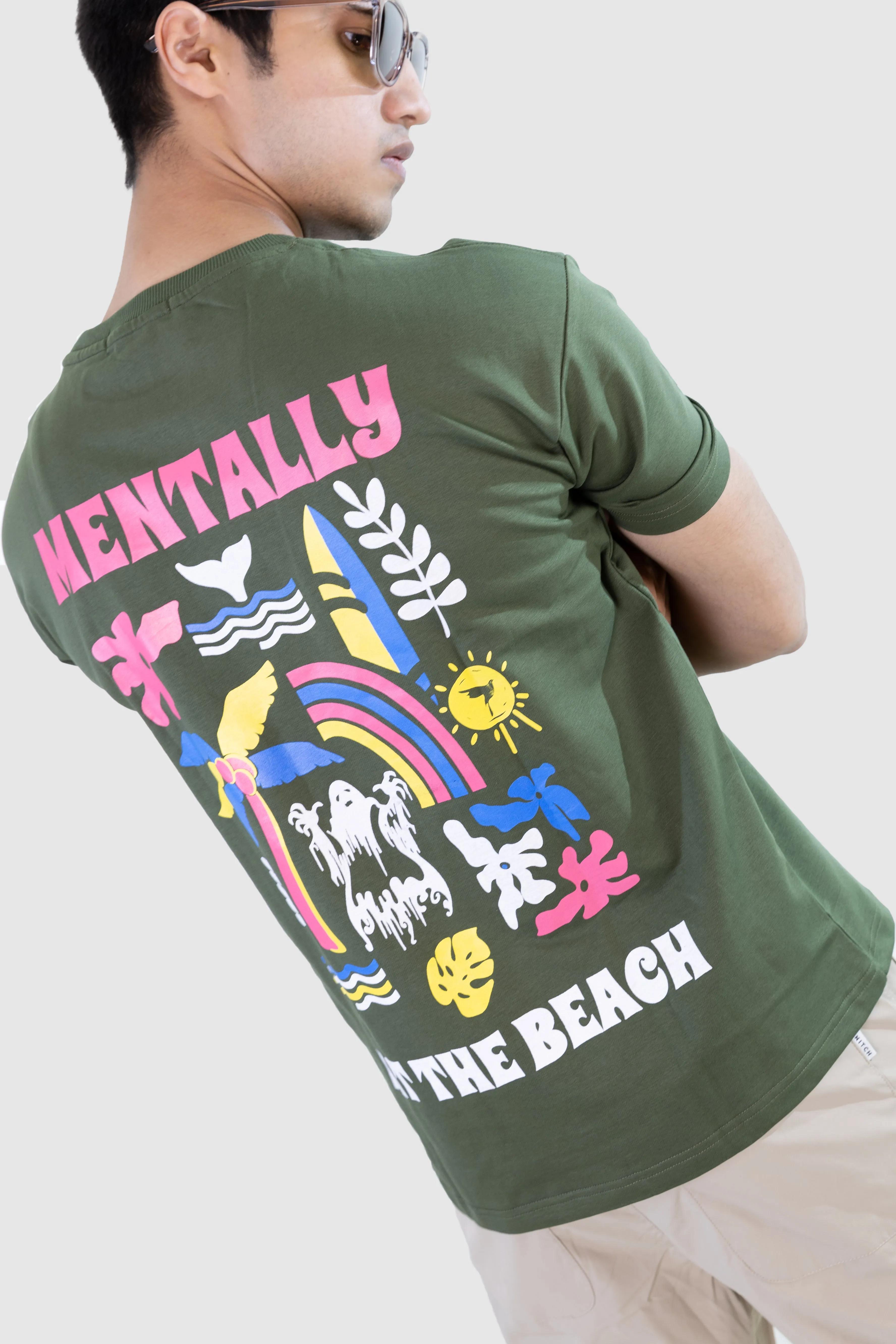 Beach head T-shirt: Olive Green