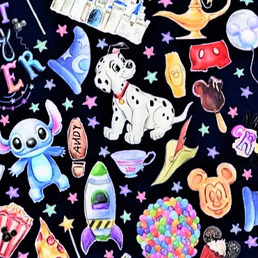 Best Day Ever Blue Mickey & Magic Kingdom Princess Friends Stitch SOFT Capri Leggings Disney rts