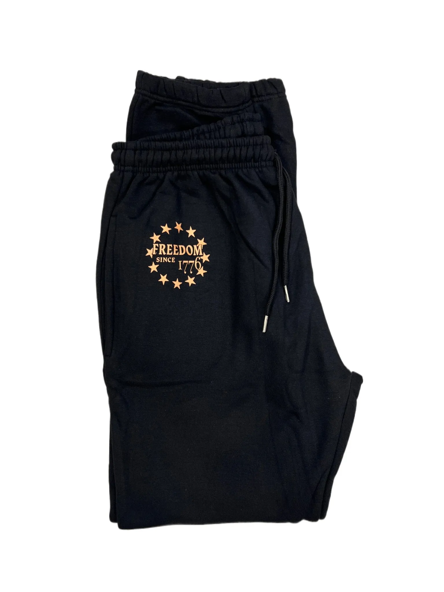 BETSY ROSS FREEDOM 1776 Black Sweatpants - Patriotic Comfort Fit Lounge Pants for American History Enthusiasts