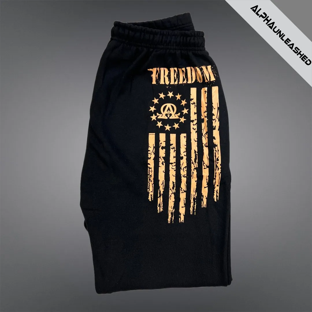 BETSY ROSS FREEDOM 1776 Black Sweatpants - Patriotic Comfort Fit Lounge Pants for American History Enthusiasts