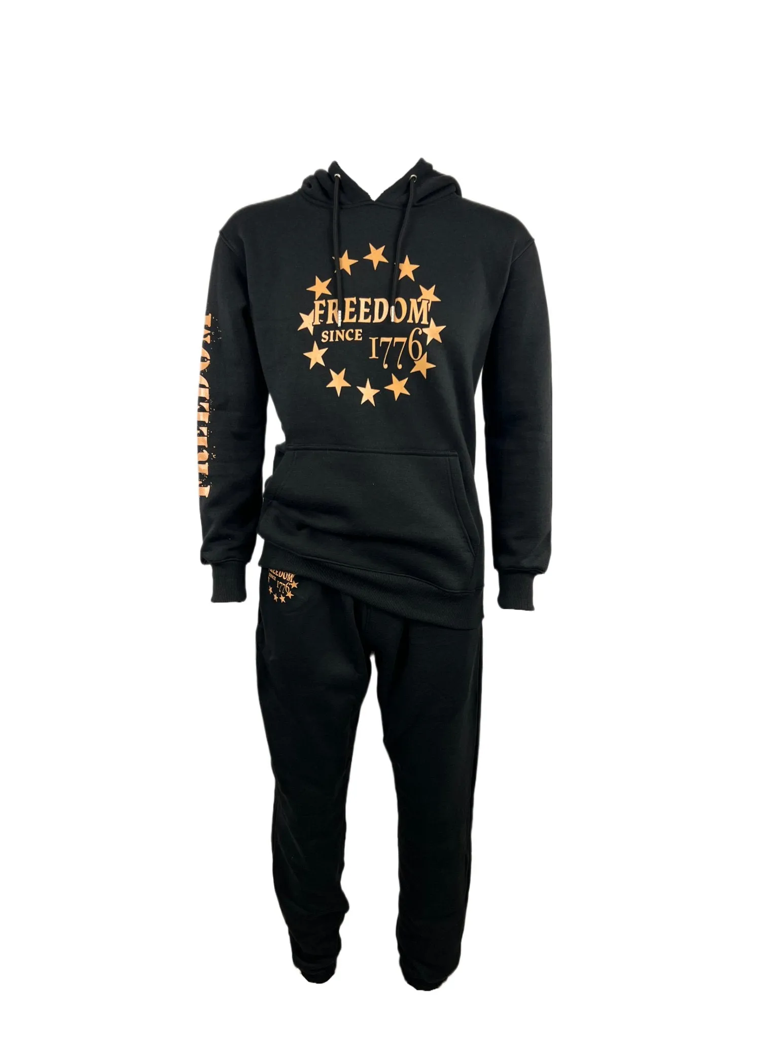 BETSY ROSS FREEDOM 1776 Black Sweatpants - Patriotic Comfort Fit Lounge Pants for American History Enthusiasts