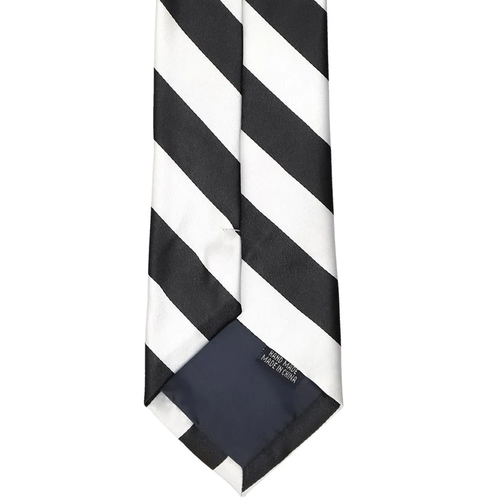 Black and White Striped Tie