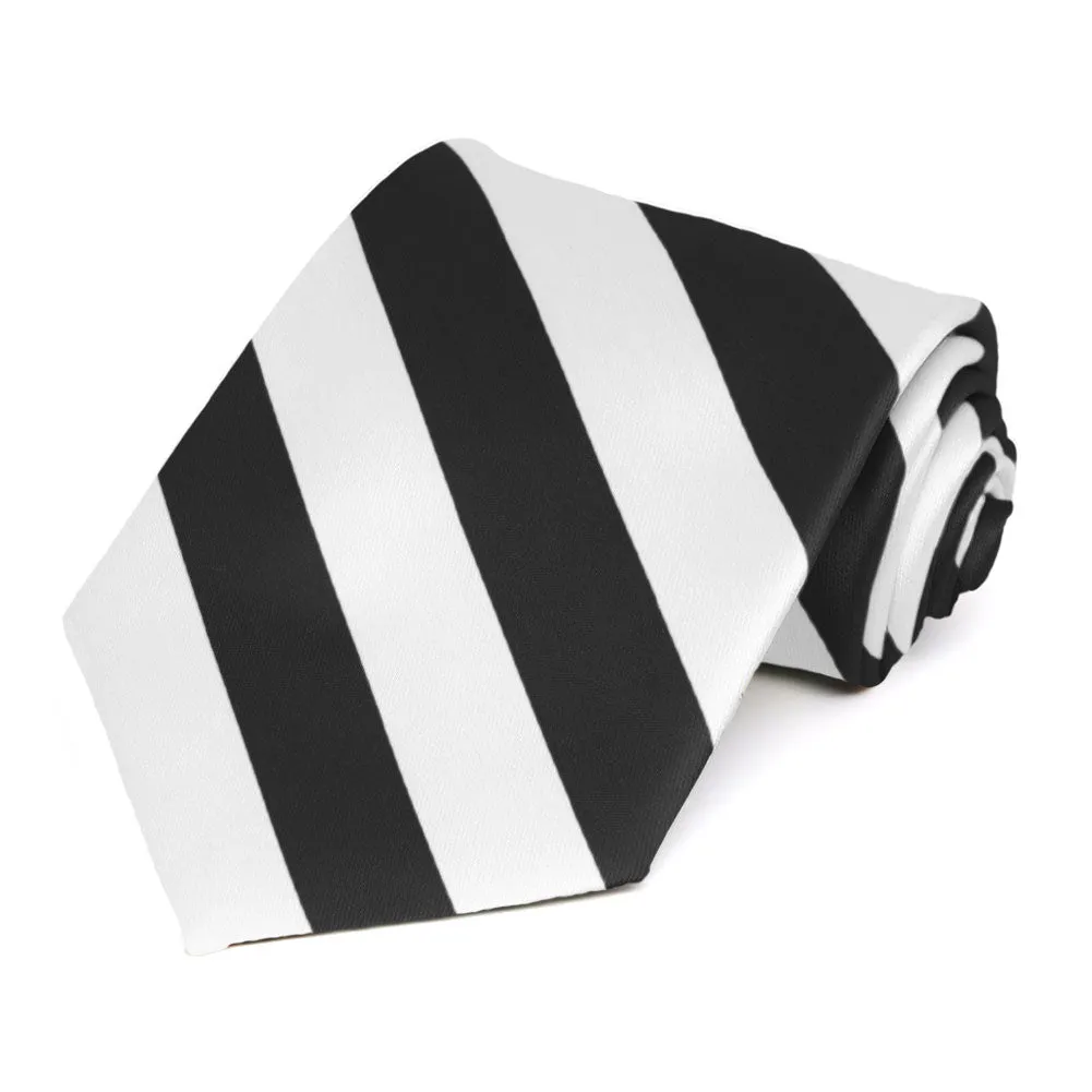 Black and White Striped Tie