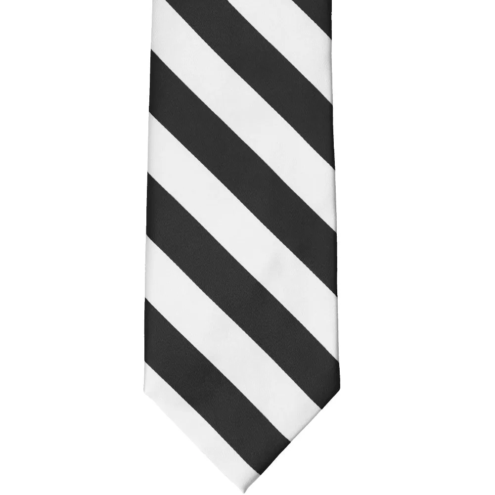 Black and White Striped Tie