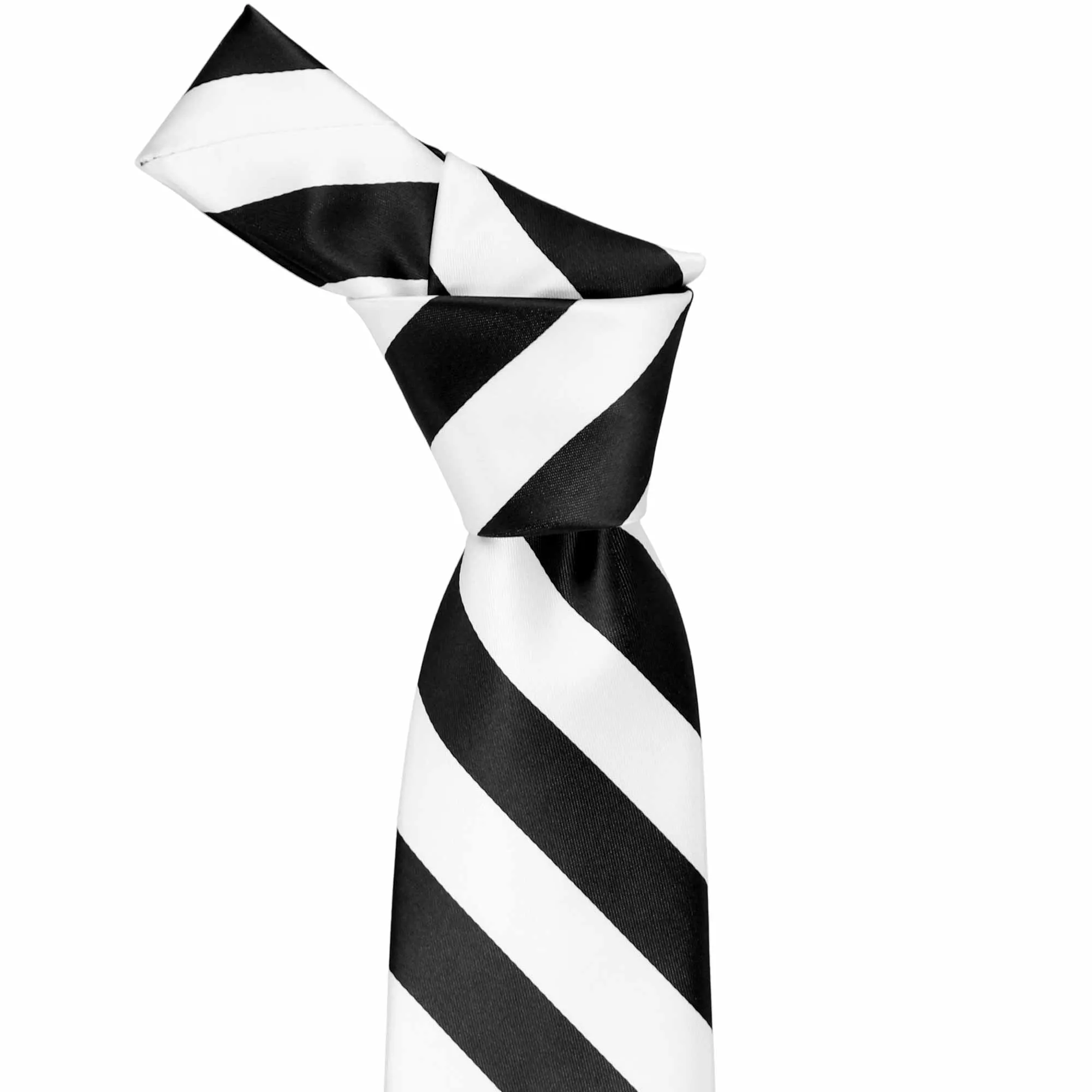 Black and White Striped Tie