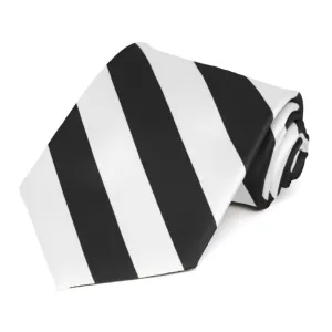 Black and White Striped Tie