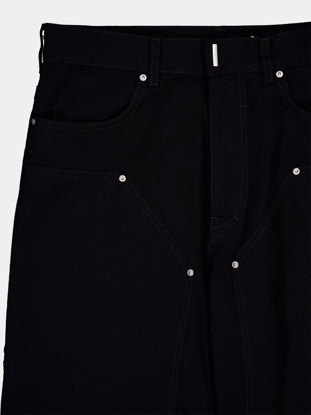 Black Cotton Carpenter Jeans