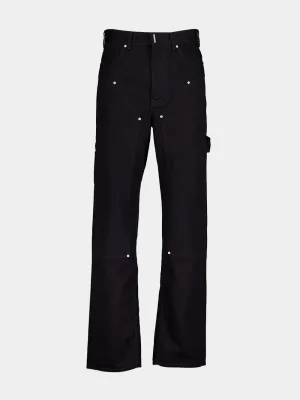 Black Cotton Carpenter Jeans