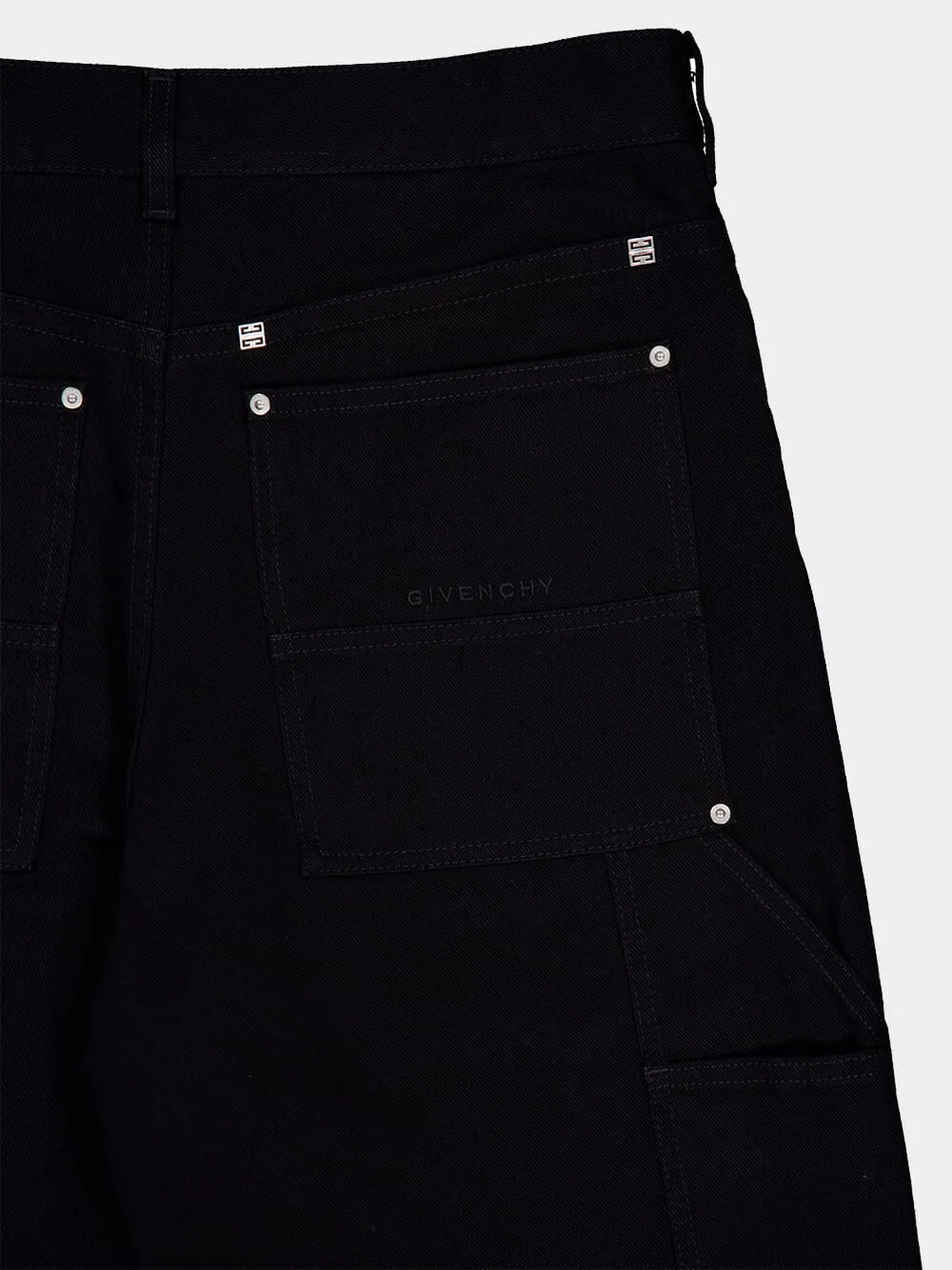 Black Cotton Carpenter Jeans