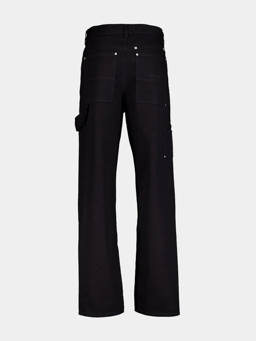 Black Cotton Carpenter Jeans