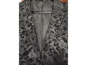 Black Tonal Floral Dinner Jacket Tuxedo Rental