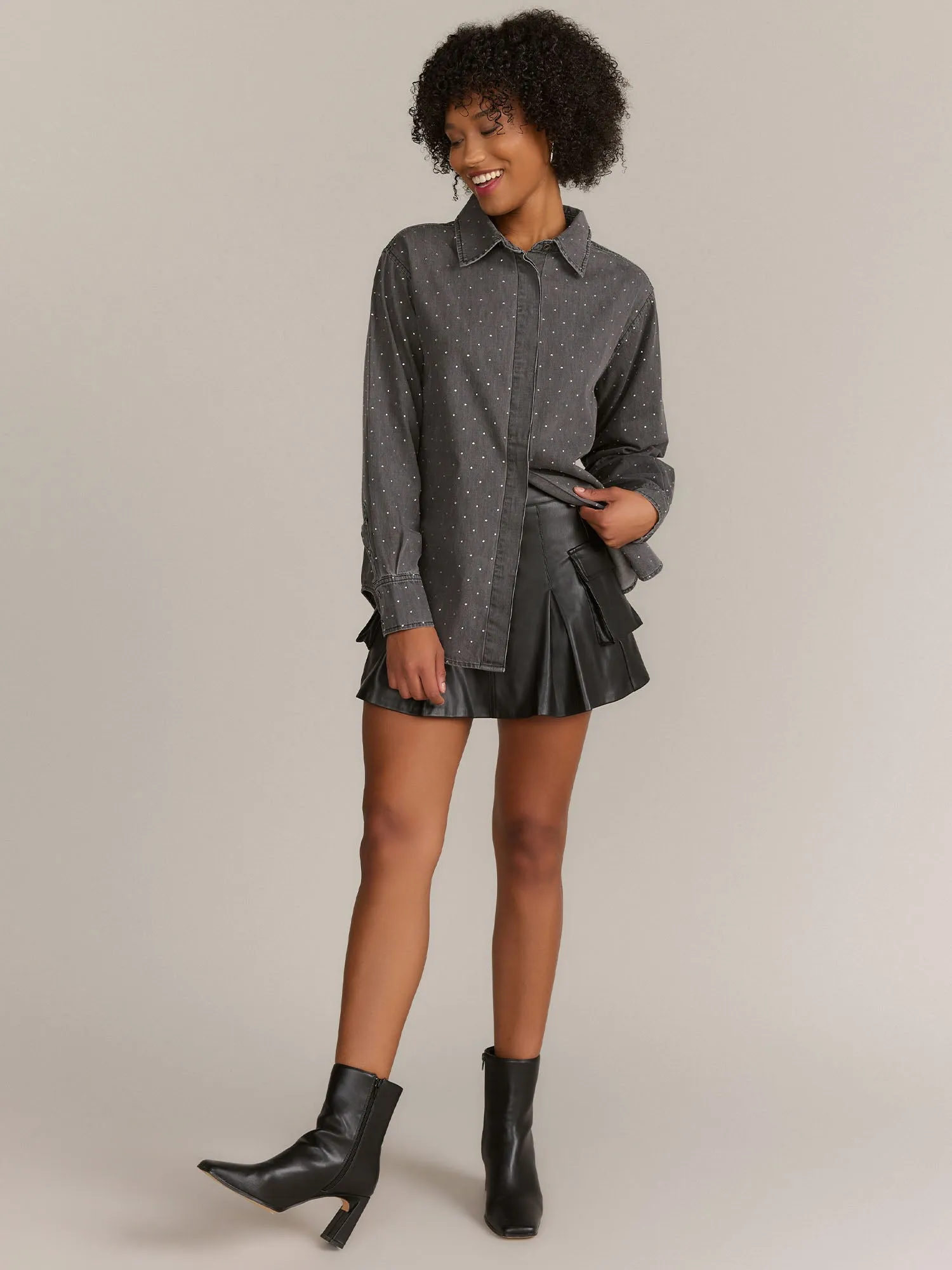 Blue B Long Sleeve Studded Button Down Shirt - Brands We Love