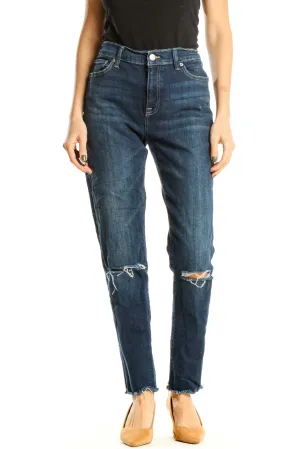 Blue Jeans with Distressed Detail