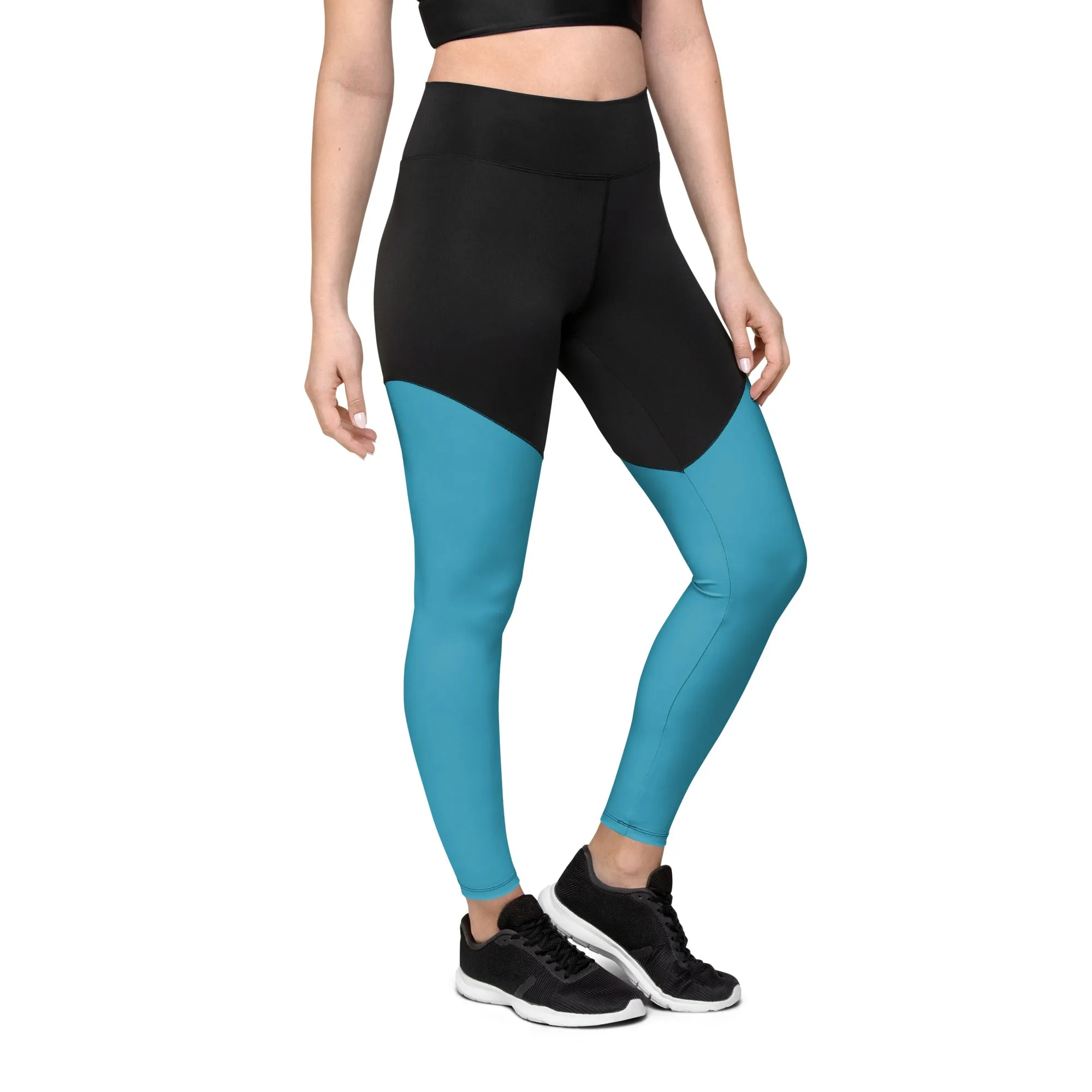 Blue Sports Leggings (Glamourange Women Sports Leggings With Design Colour)