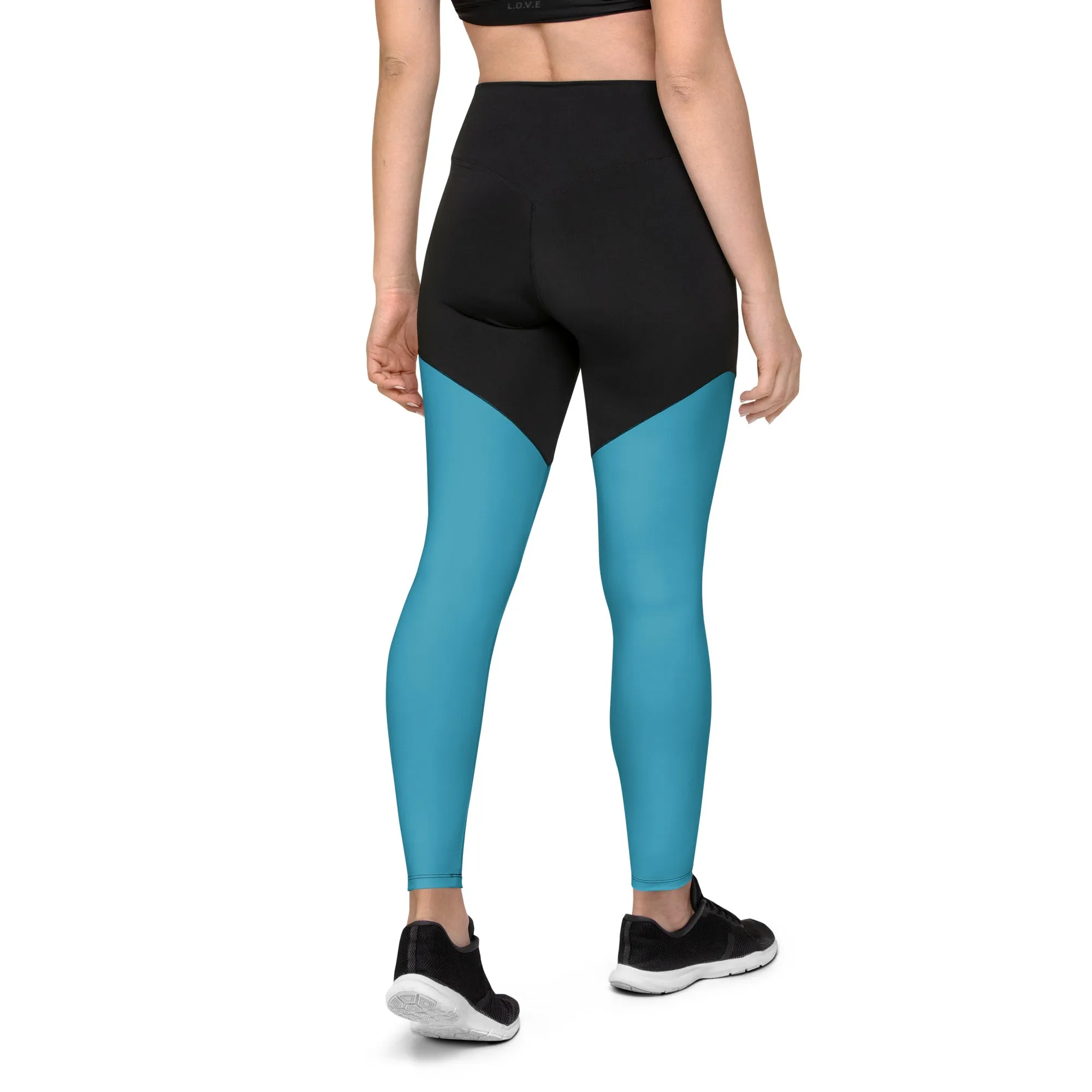 Blue Sports Leggings (Glamourange Women Sports Leggings With Design Colour)