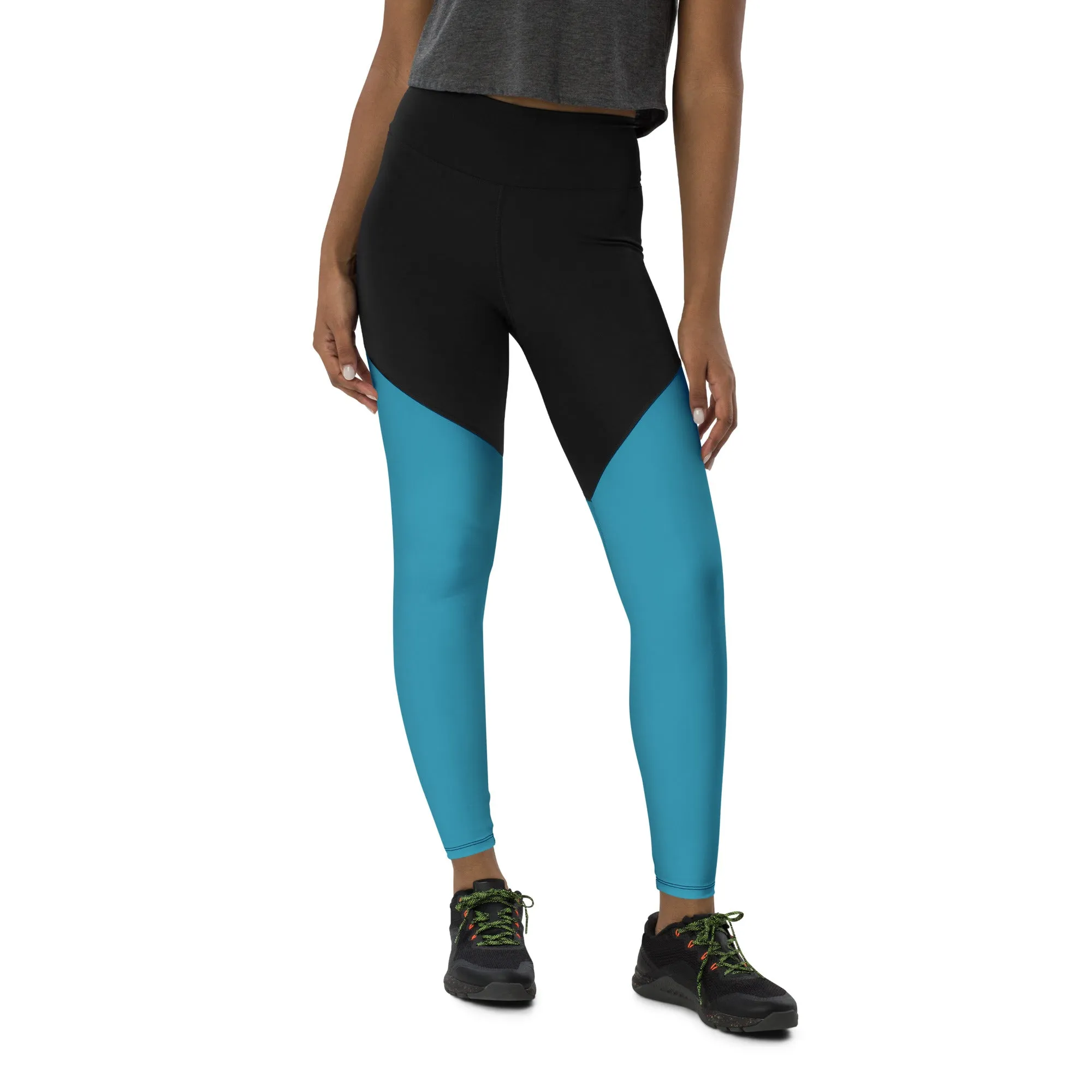 Blue Sports Leggings (Glamourange Women Sports Leggings With Design Colour)