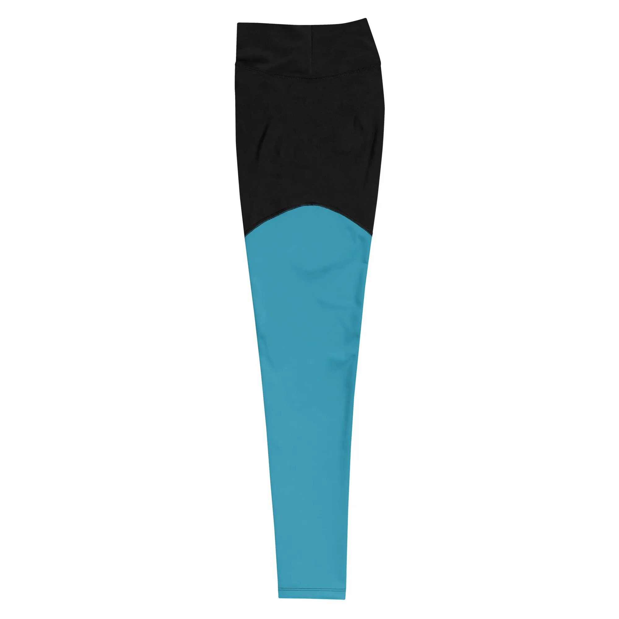 Blue Sports Leggings (Glamourange Women Sports Leggings With Design Colour)