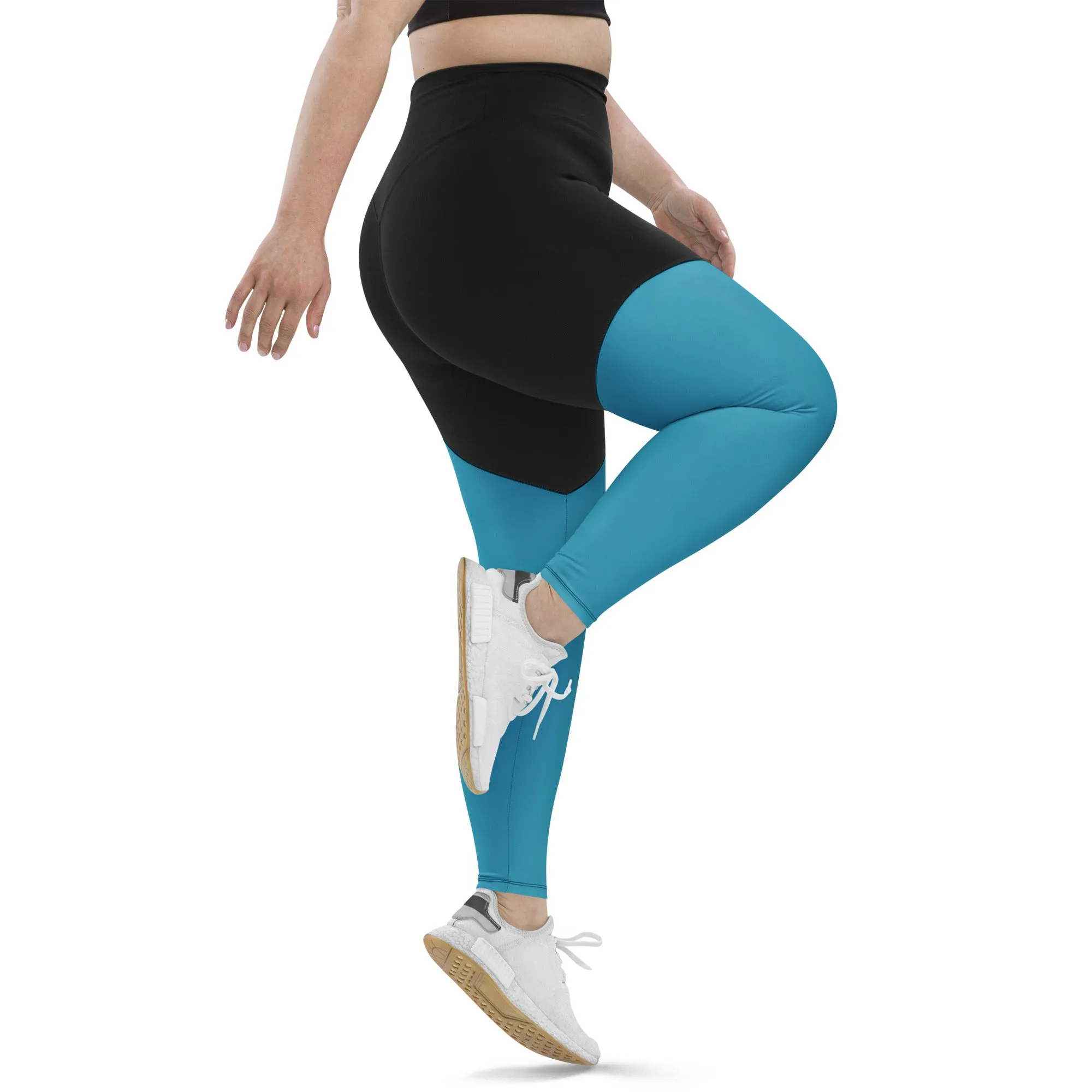 Blue Sports Leggings (Glamourange Women Sports Leggings With Design Colour)