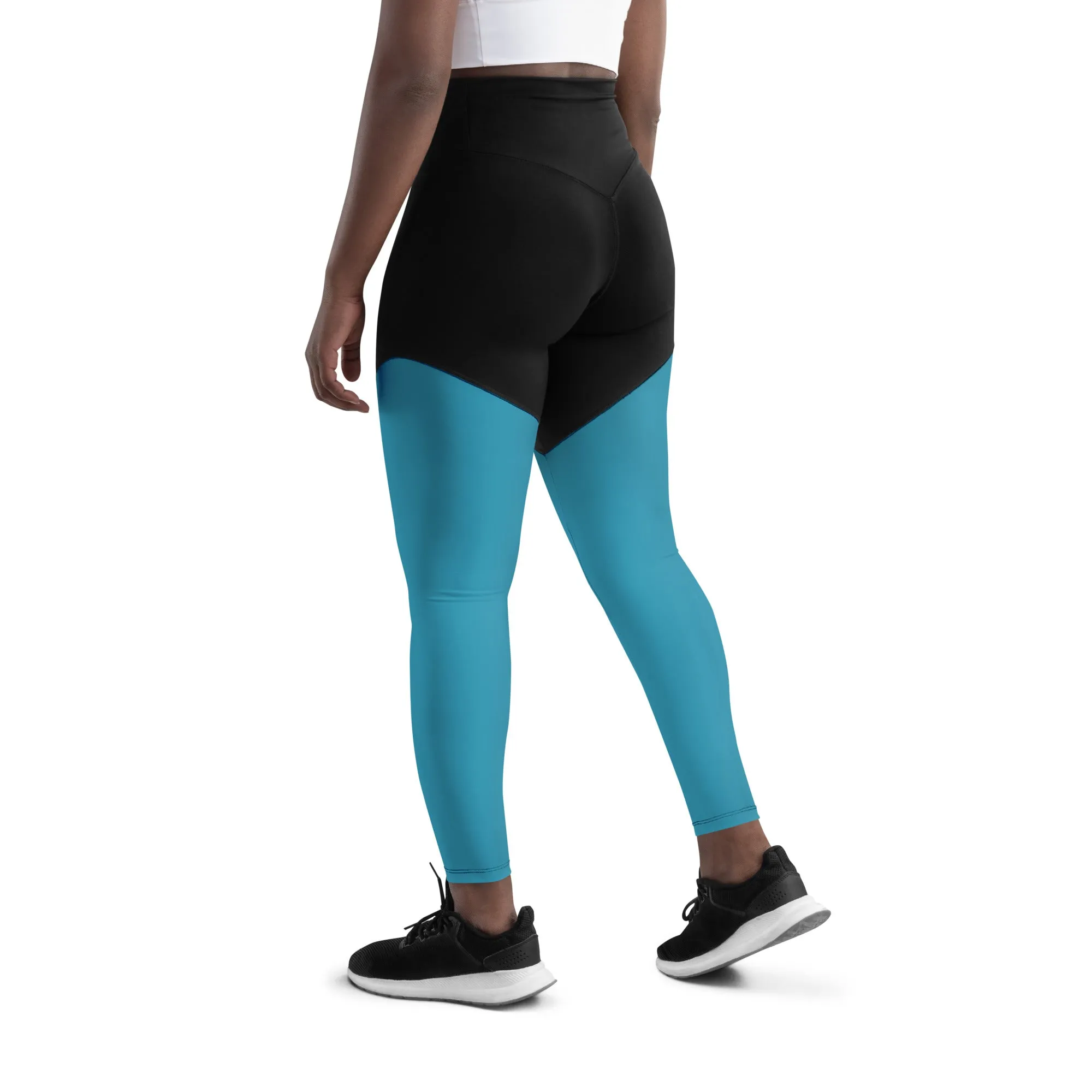 Blue Sports Leggings (Glamourange Women Sports Leggings With Design Colour)