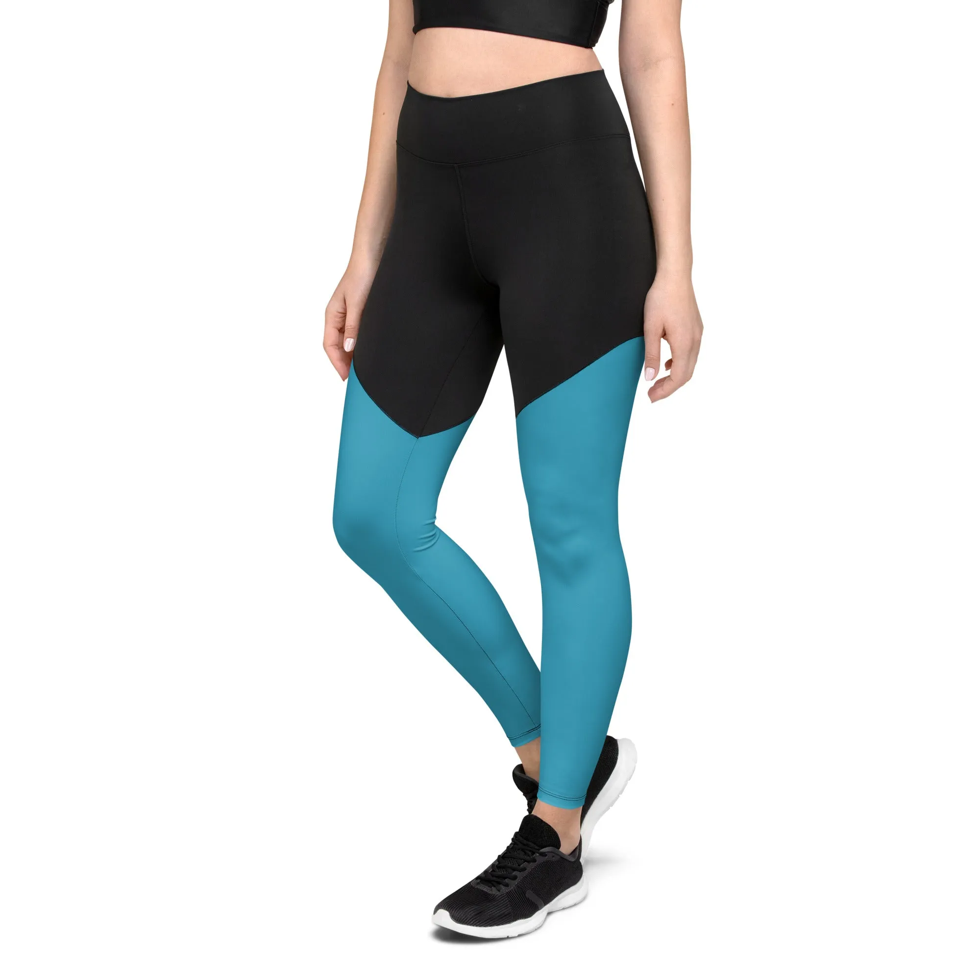 Blue Sports Leggings (Glamourange Women Sports Leggings With Design Colour)