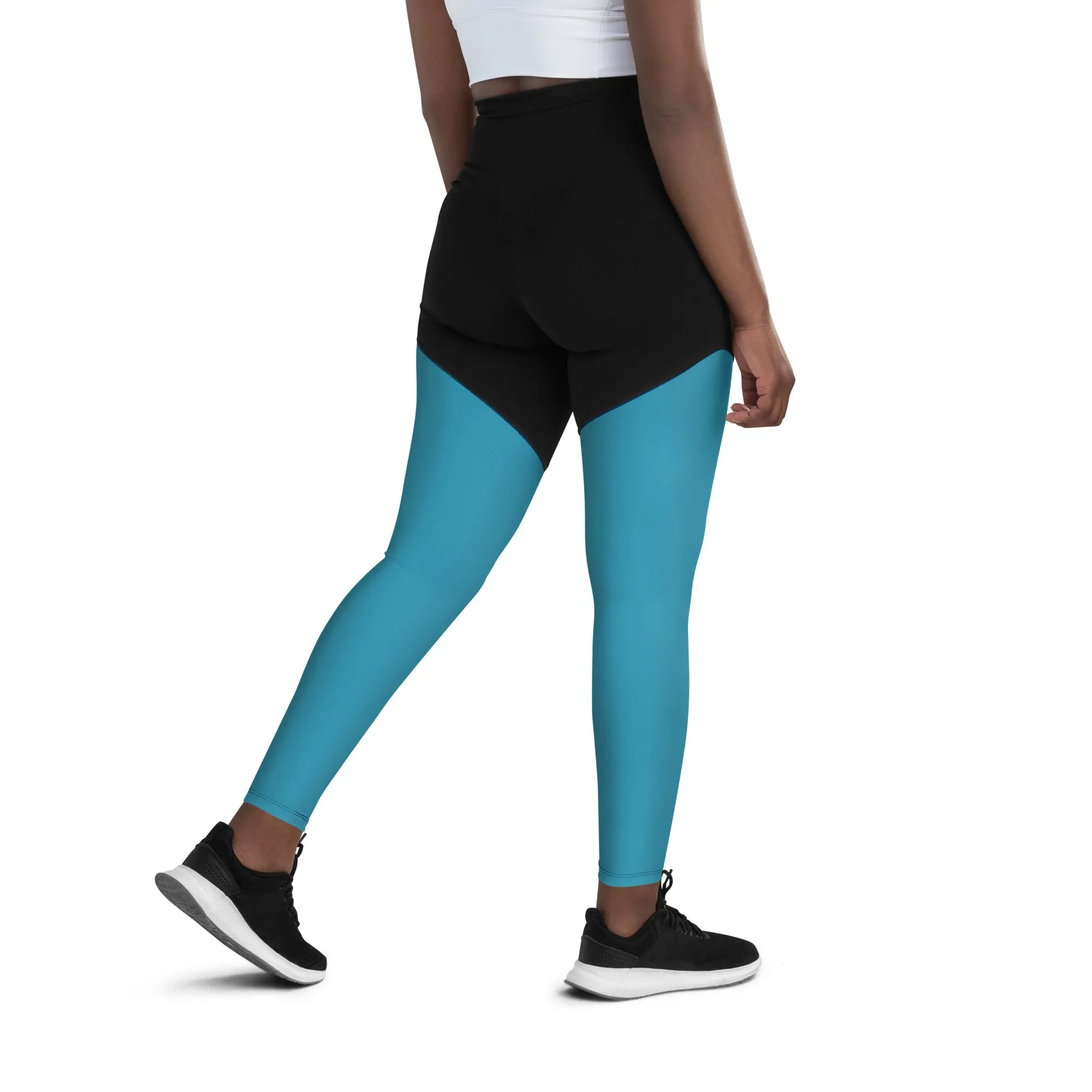 Blue Sports Leggings (Glamourange Women Sports Leggings With Design Colour)
