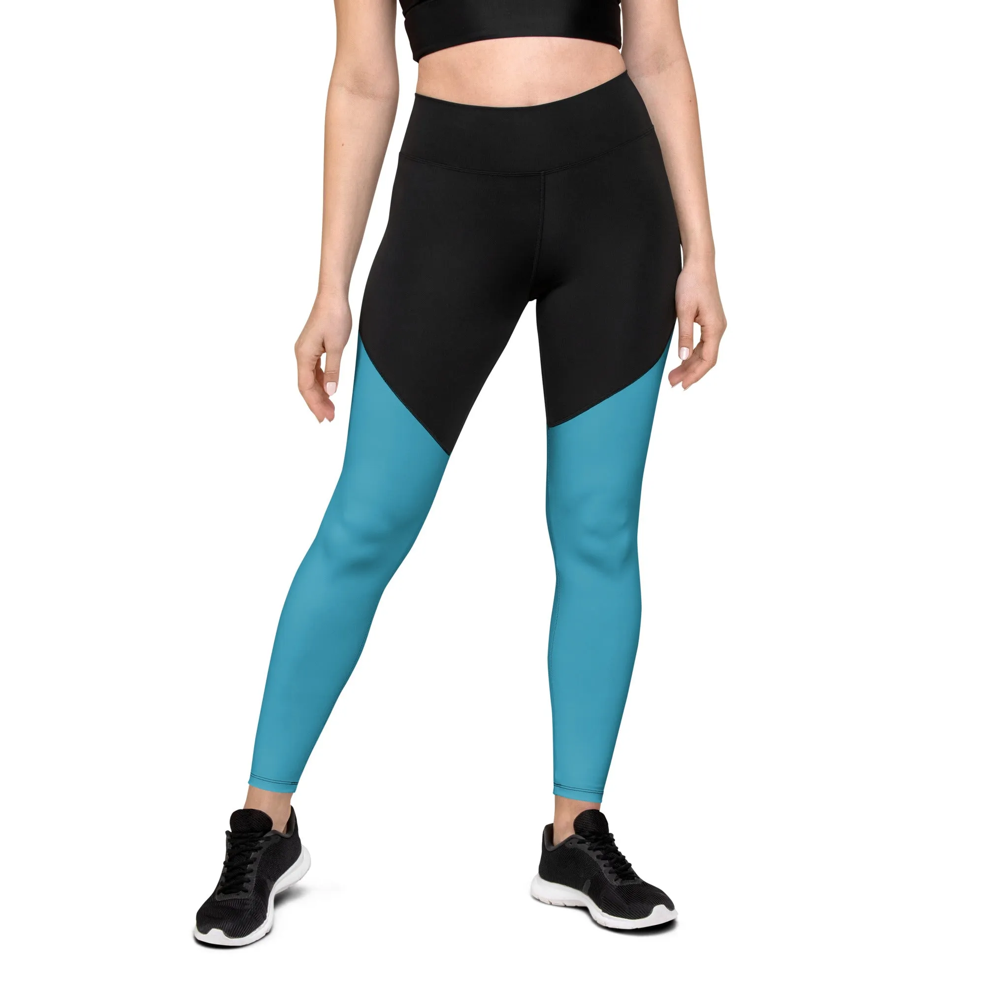 Blue Sports Leggings (Glamourange Women Sports Leggings With Design Colour)
