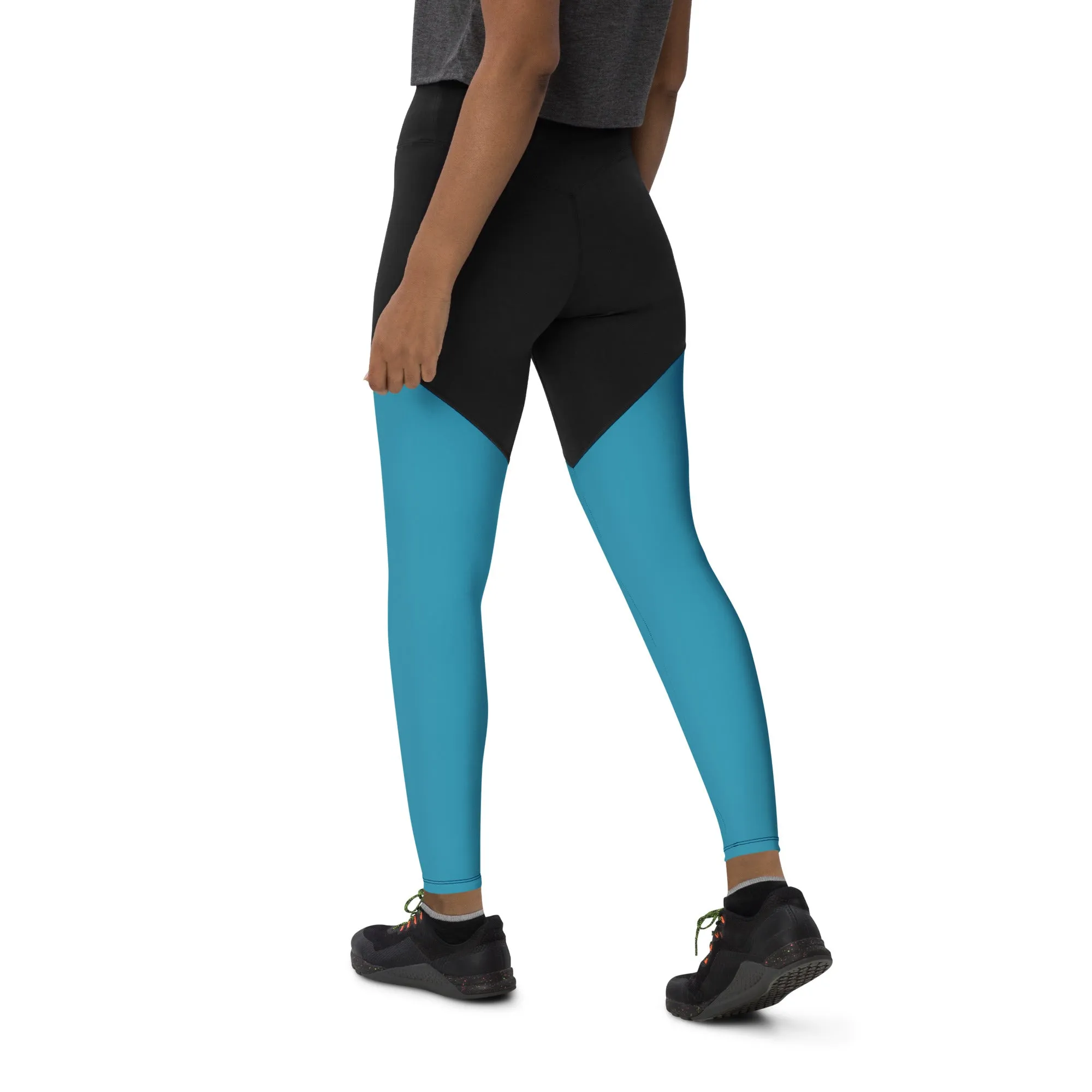 Blue Sports Leggings (Glamourange Women Sports Leggings With Design Colour)