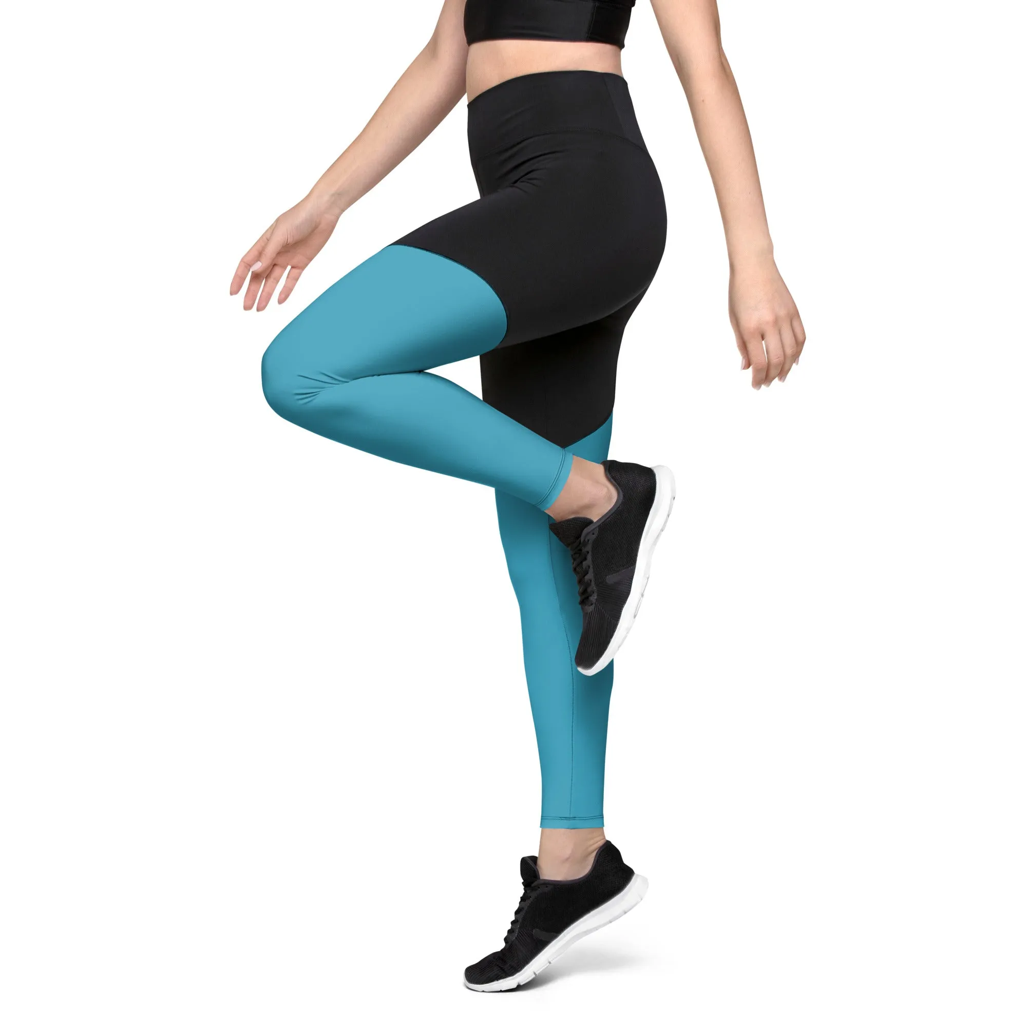 Blue Sports Leggings (Glamourange Women Sports Leggings With Design Colour)