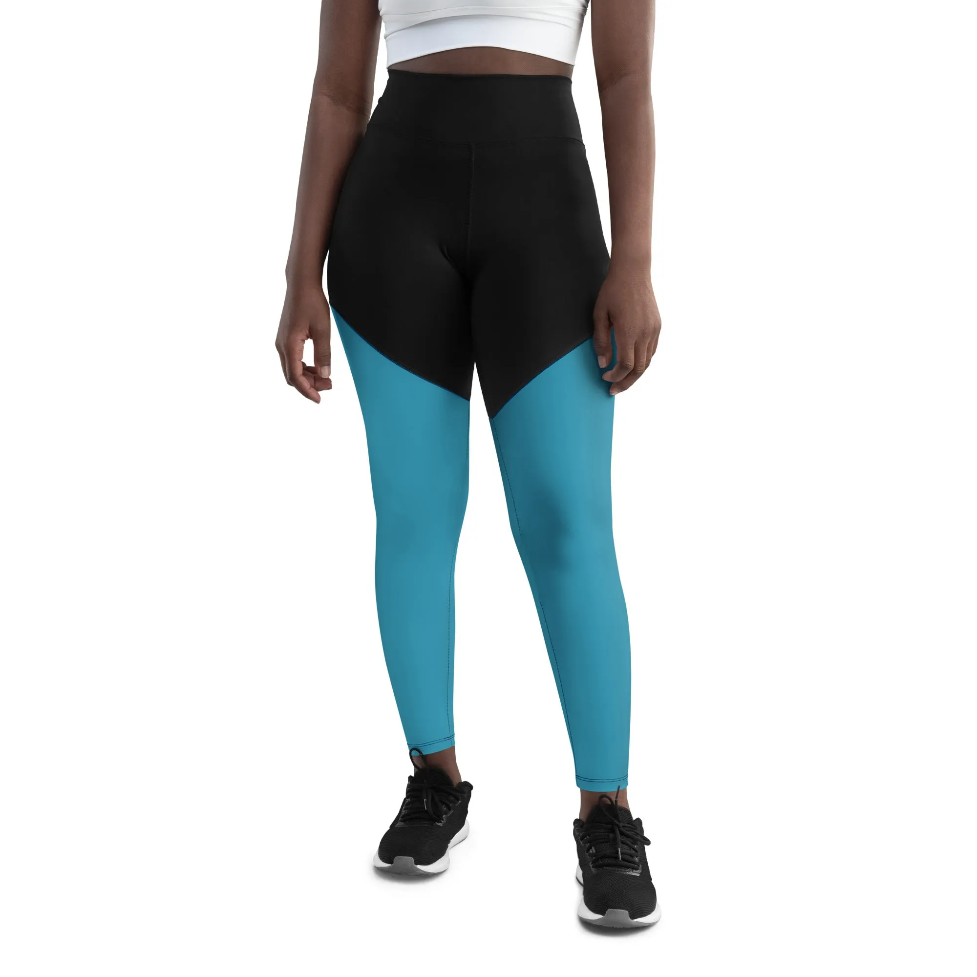 Blue Sports Leggings (Glamourange Women Sports Leggings With Design Colour)