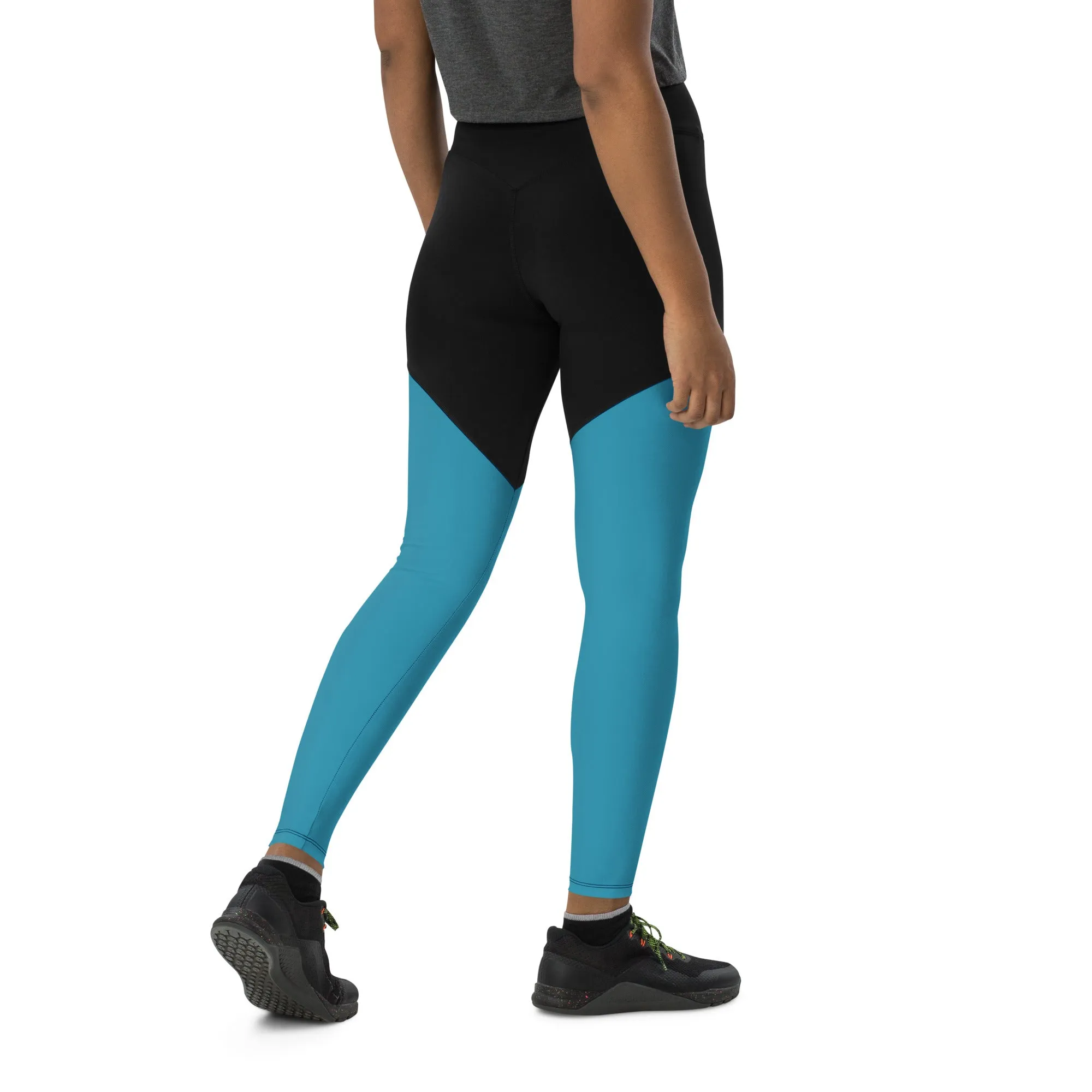 Blue Sports Leggings (Glamourange Women Sports Leggings With Design Colour)