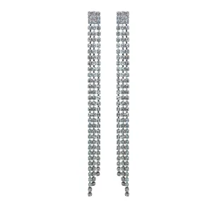 C Major Crystal Chain Earrings - Pair