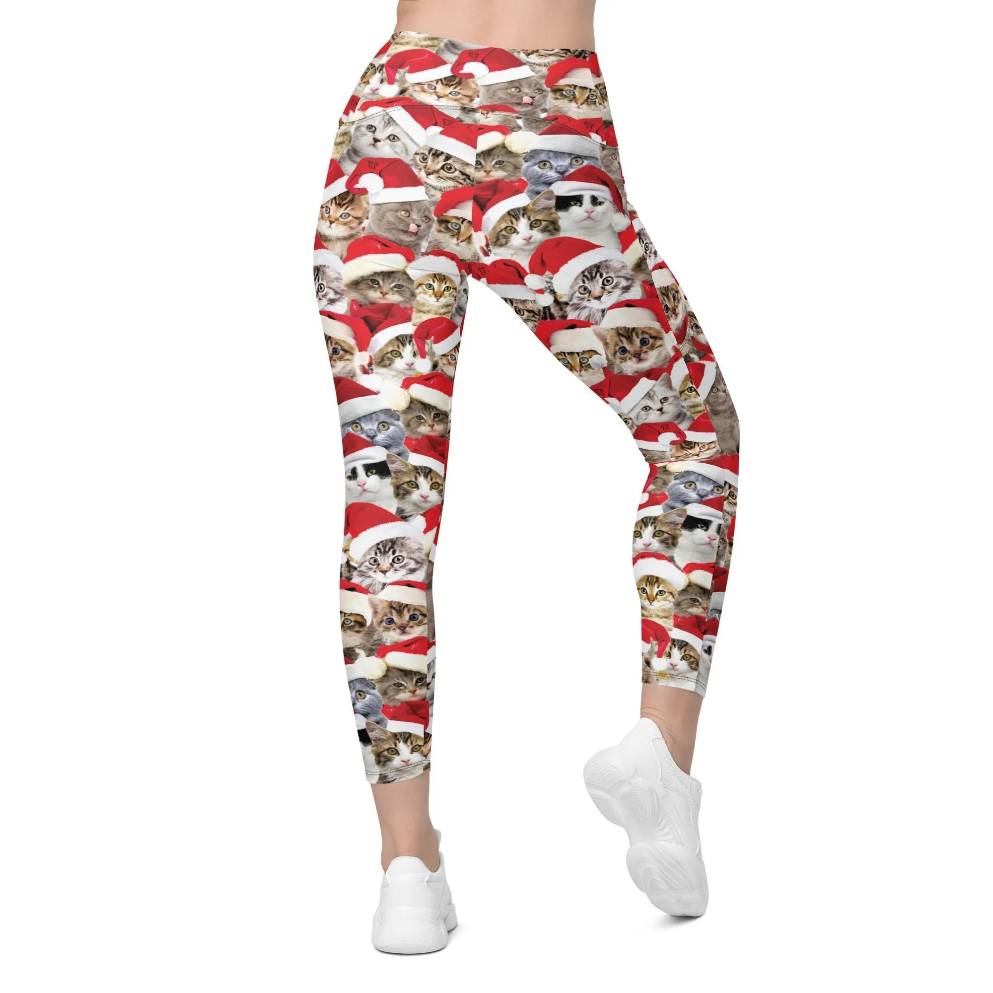 Christmas Cat Leggings With Pockets