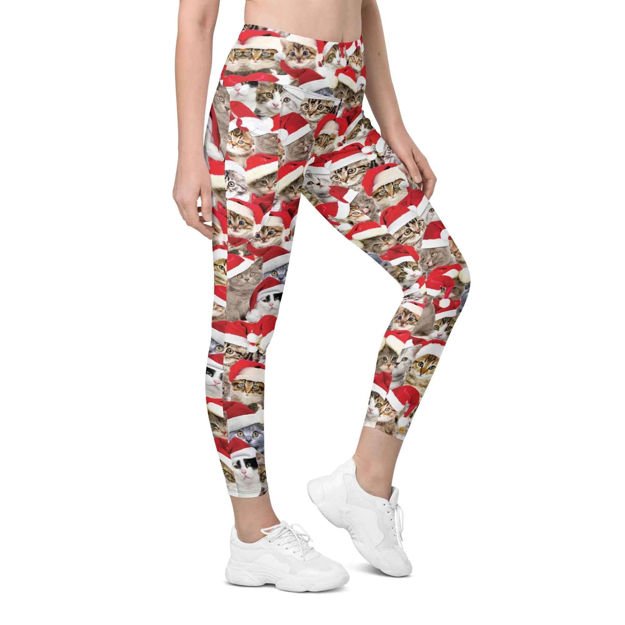 Christmas Cat Leggings With Pockets