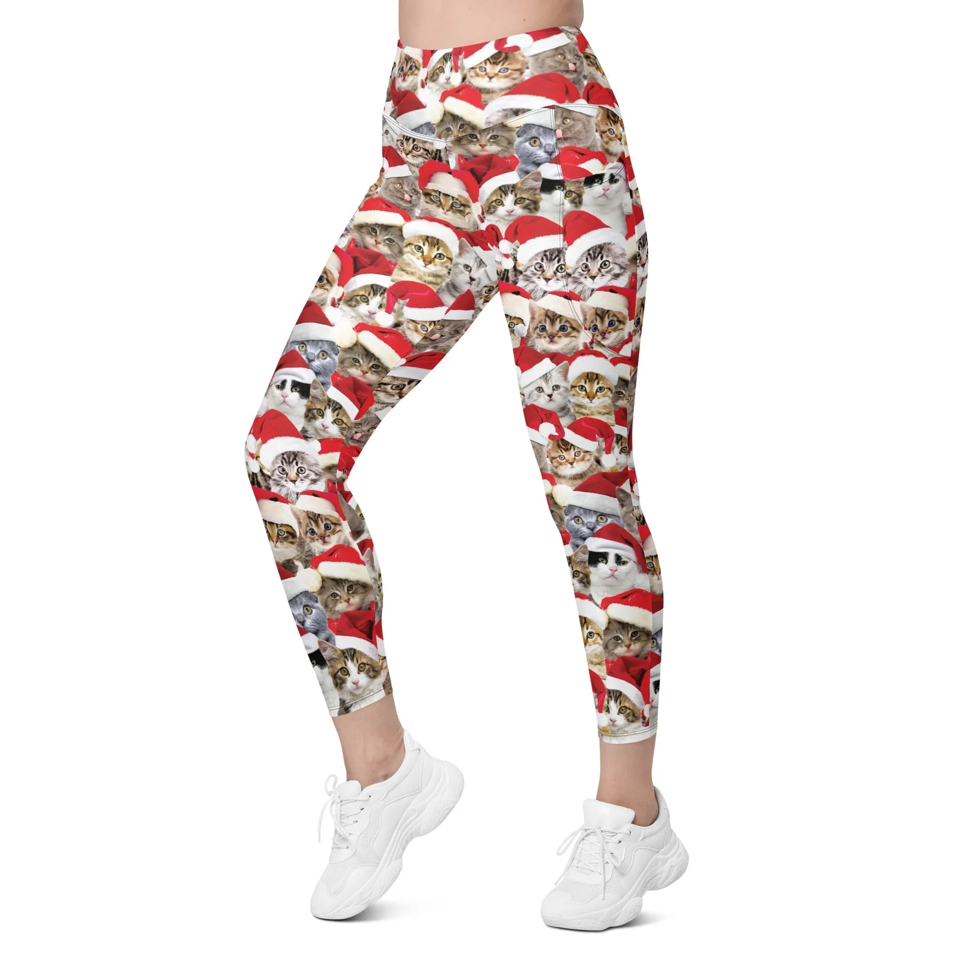 Christmas Cat Leggings With Pockets