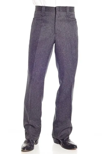 Circle S Mens Heather Navy Polyester Western Unhemmed Ranch Dress Pant 33