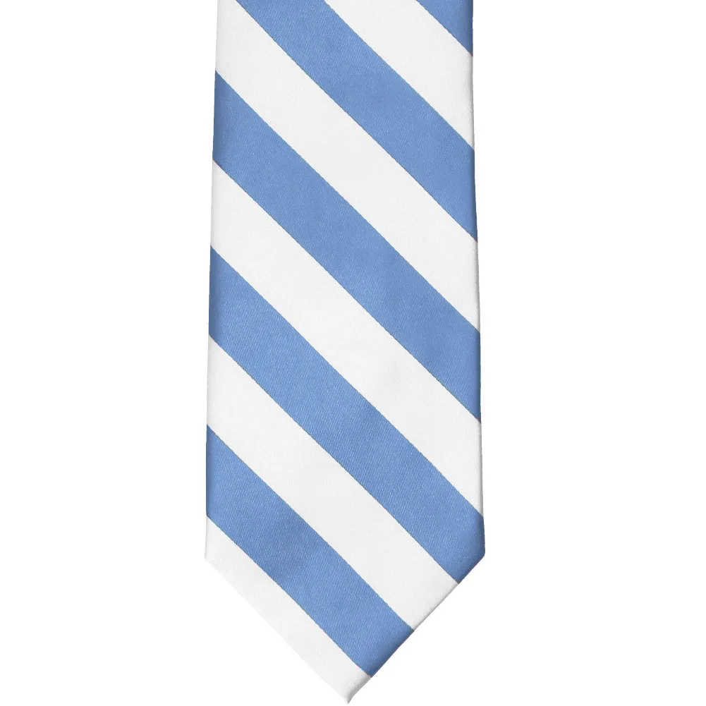 Cornflower and White Striped Tie