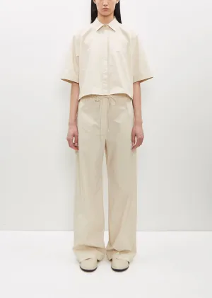 Cotton Drawstring Trousers — Stone