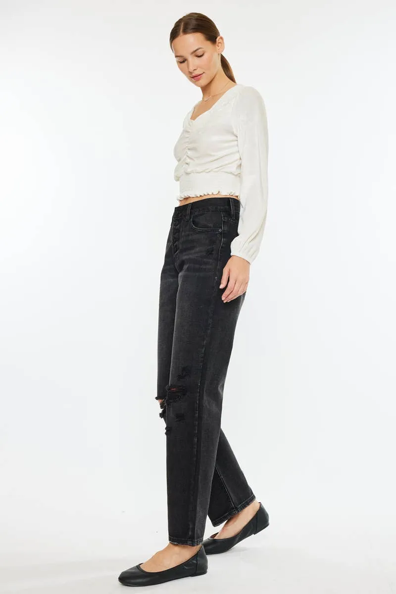 Dark Grey Straight Leg Jean