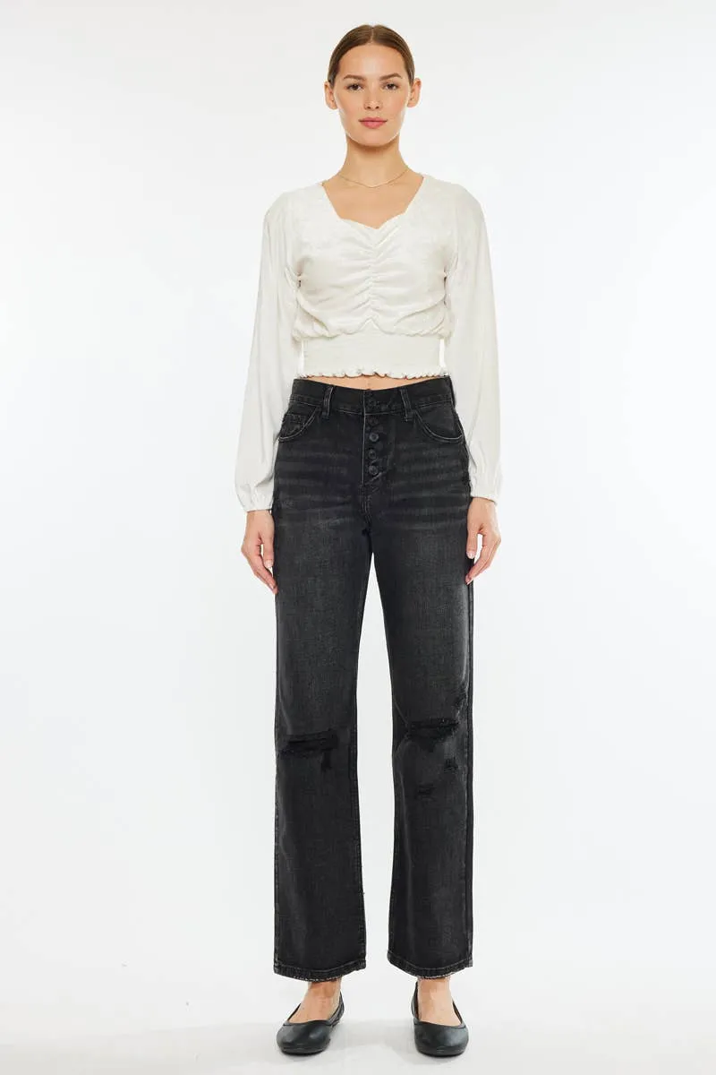 Dark Grey Straight Leg Jean