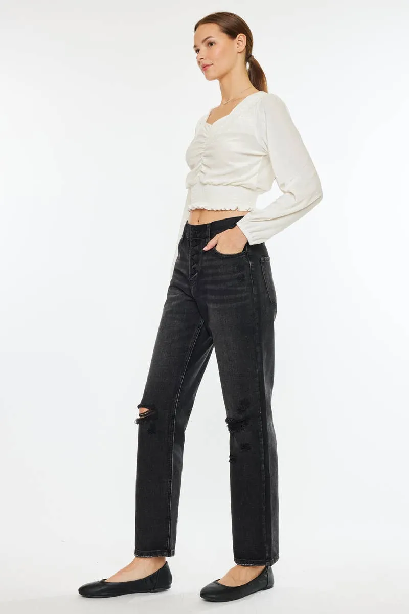 Dark Grey Straight Leg Jean